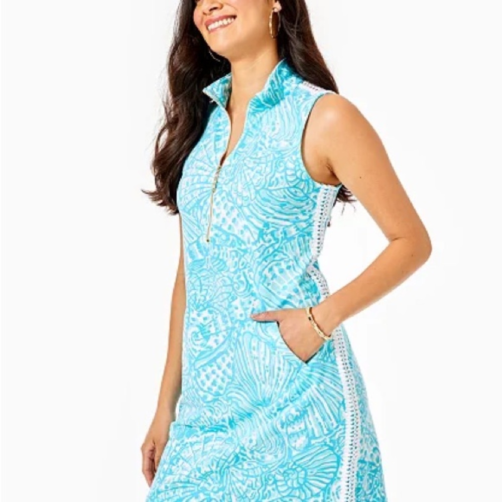 Lilly Pulitzer Sleeveless Skipper Dress in Succulent Blue S